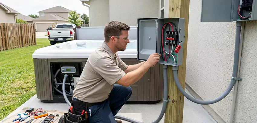 Outdoor Hot Tub Electrical Installation in Cheney