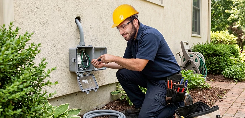 Outdoor Outlet Installation on Vinyl Siding in Cheney